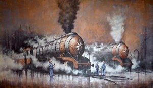 Steam locomotives paintings